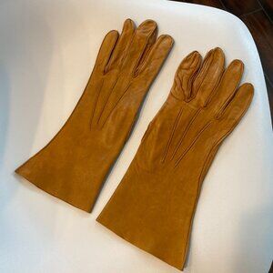 1940s Old Hollywood Short Gauntlet Leather Gloves